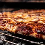 BBQ Stone Pizza Grilled Pizza on BBQ Grill with Smoky Flavor