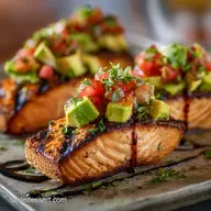 Grilled Salmon with Avocado Bruschetta: Healthy 30-Minute Dinner