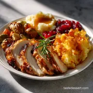 Thanksgiving Plate Food Heartwarming Recipe to Savor with Roasted Turkey