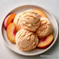 Peach Ice Cream with Fresh Peaches