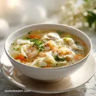 Homemade Wonton Soup with Ginger Infused Pork and Shrimp