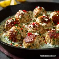Greek Turkey Meatballs: Easy Baked Recipe with Feta and Tzatziki Sauce