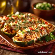 Chicken Enchilada Stuffed Zucchini Boats Healthy Low Carb Dinner