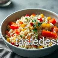 Mediterranean Israeli Couscous Salad - Sunshine in a Bowl!