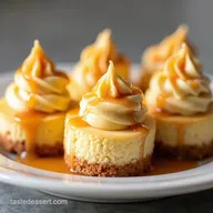 Easy New York Style Mini Cheesecakes with Caramel Sauce