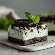 Mint Oreo Cheesecake Bars: Baked in 35 Min