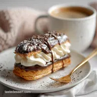 Mocha Eclair with Coffee Cream: Crispy Baked