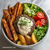 Paleo Burger Bowls with Fries Whole30: Crispy Wedges