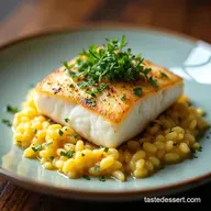 Salt and Scale Inspired Halibut with Risotto Simply Delicious