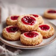 Raspberry Cheesecake Thumbprint Cookies with Creamy Centers