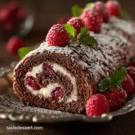 Raspberry Chocolate Cake Roll: Elegant Roulade Recipe for Holidays