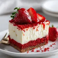 Red Velvet Strawberry Cheesecake for 12 Servings