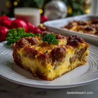 Christmas Morning Breakfast Idea with Sausage and Egg Casserole