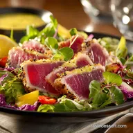 Seared Tuna Salad with Wasabi Butter Sauce: Restaurant-Quality Ahi Tuna