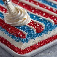 Sheet Pan Flag Cake for 20 Slices