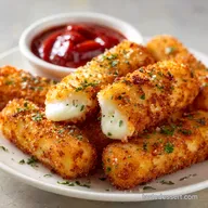 Skinny Baked Mozzarella Sticks: Ultra-Crispy Low Calorie Appetizer