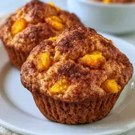 40-Minute Sour Cream Peach Muffins