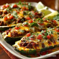 Cheesy Zucchini Taco Boats Easy LowCarb Weeknight Dinner Recipe