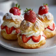 Strawberry Cream Puffs Recipe for 15 Servings