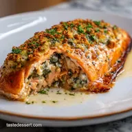 Stuffed Salmon with Creamy Garlic-Herb Filling Recipe