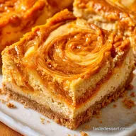 Swirled Pumpkin Cheesecake Bars: Baked