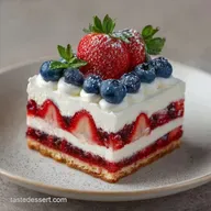 Traditional American Flag Cake: Baked