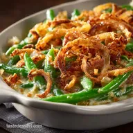 Green Bean Casserole with Fresh Green Beans and Crispy Shallots