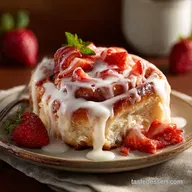 Ultimate Strawberries and Cream Sweet Rolls with Cream Cheese Glaze
