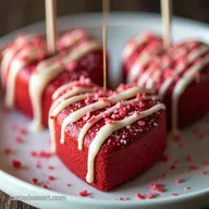 Decadent Red Velvet Heart Pops with Cream Cheese Glaze