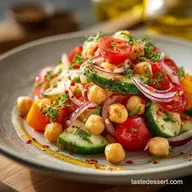 Mediterranean Chickpea Salad with Cucumber Tomato Ready in 20 Min