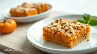 Bake Persimmon Bars with Oatmeal Topping