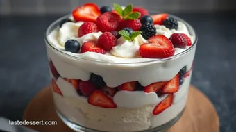 Easy Heavenly Angel Food Trifle Dessert: 5 Layers of Joy! recipe card