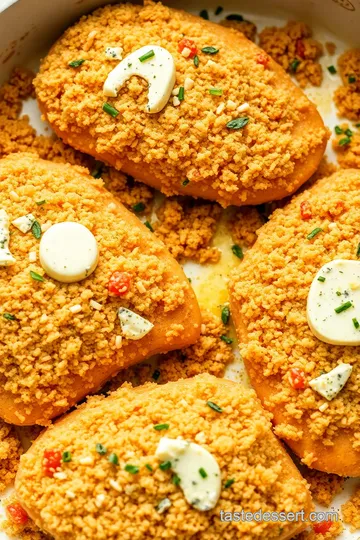 Blue Cheese Powder Herb-Crusted Chicken presentation