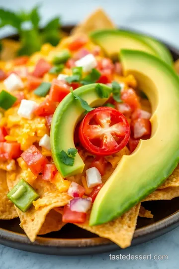 Easy Picture of Nachos with Avocado presentation