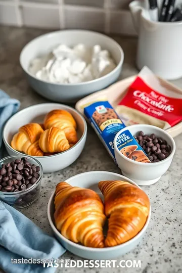 Delicious Chocolate Chip Cookie Stuffed Croissants ingredients