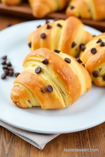 Delicious Chocolate Chip Cookie Stuffed Croissants presentation