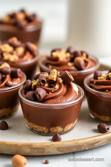 Chocolate Hazelnut Dessert Square Cups presentation