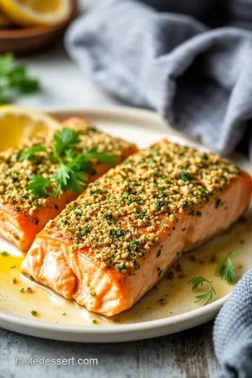 Herb-Crusted Salmon with Quinoa Salad presentation