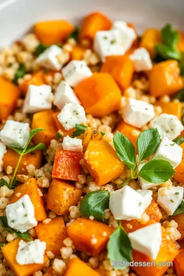 Bake Pumpkin Couscous Salad with Feta presentation