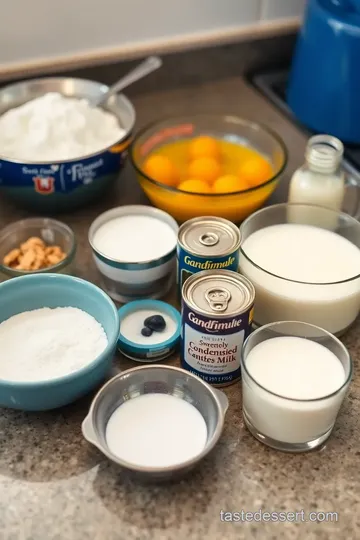 Traditional Quesillo (Venezuelan Flan) ingredients