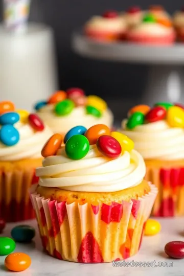 Skittles Rainbow Cupcakes presentation