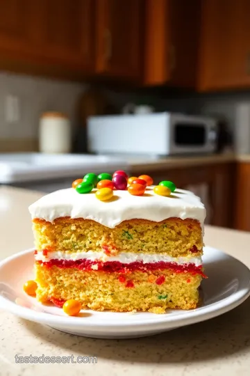 Skittles Rainbow Cake steps