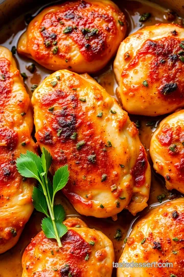 Baked Chicken Breasts with Spicy Garlic Flavor presentation