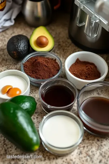 Creamy Chocolate Avocado Mousse ingredients