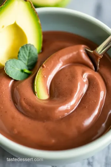 Creamy Chocolate Avocado Mousse presentation