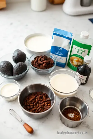 Coconut Chocolate Avocado Mousse ingredients