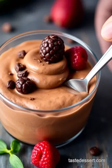 Coconut Chocolate Avocado Mousse presentation