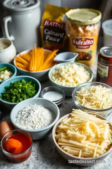 Cheesy Spaghetti Pie Delight ingredients