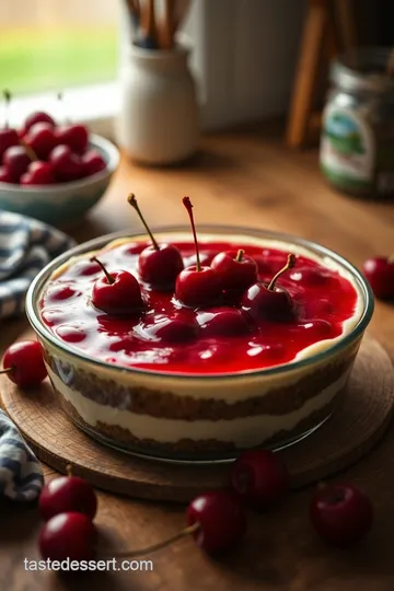 Cherry Cheesecake Lush Dessert Recipe presentation