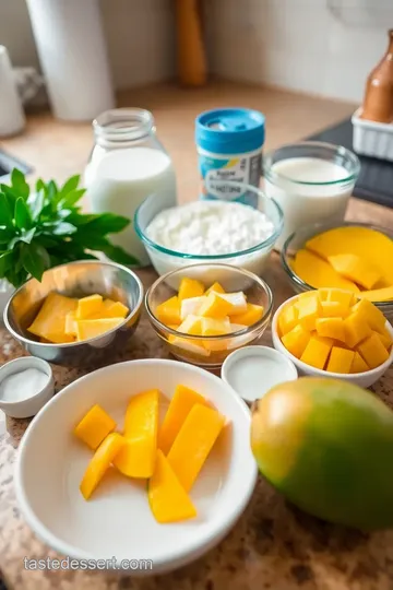 Mahjong-Inspired Coconut Mango Pudding ingredients